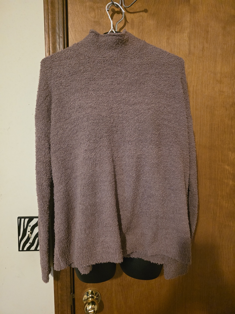 Women's Plush Mock Neck Sweater in Taupe